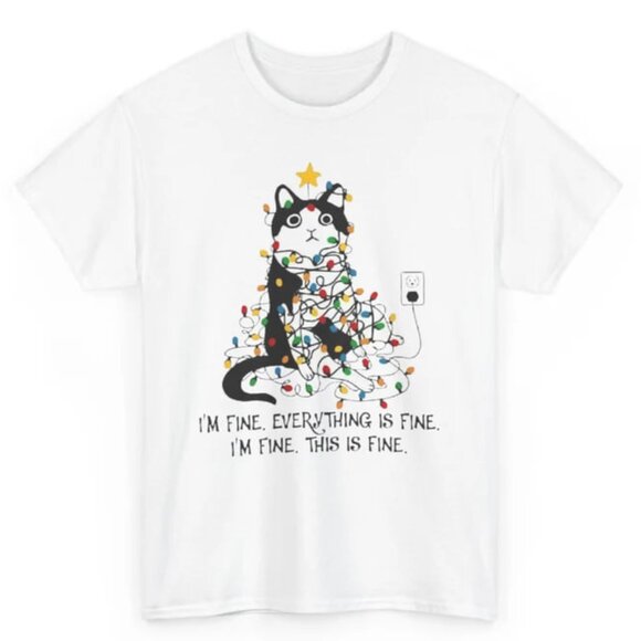 Tops - Tuxedo Cat Christmas Tee, Graphic Unisex Shirt, Gift For Cat Lover
